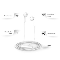 Honor AM115 Half in-Ear Earphones with mic (White)