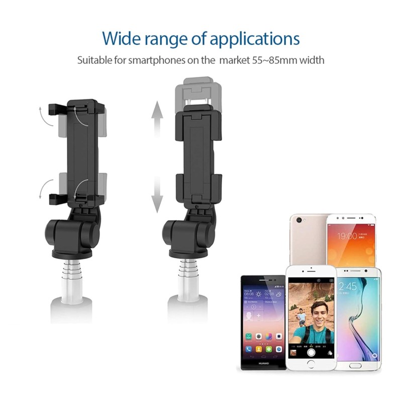 JOYSEUS Selfie Stick, Extendable Selfie Stick with Tripod Stand and Detachable Wireless Bluetooth Remote, Ultra Compact Selfie Stick for Mobile and All Smart Phones � Black