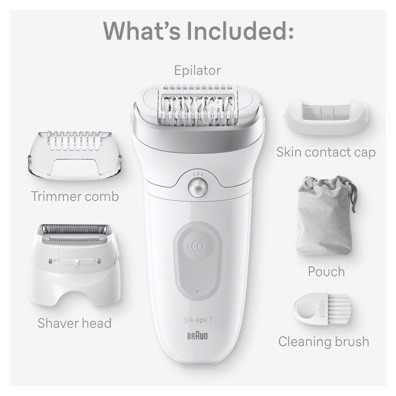 Braun Silk-epil 7 SE7041 Epilator for Women, Cordless Wet & Dry Epilation, Braun Epilator for Long Lasting Hair Removal, Smooth Skin with Sensosmart Technology, Waterproof, Less Pain Braun Silk-epil 7 SE7041 Epilator for Women, Cordless Wet & Dry Epilation, Braun Epilator for Long Lasting Hair Removal, Smooth Skin with Sensosmart Technology, Waterproof, Less Pain