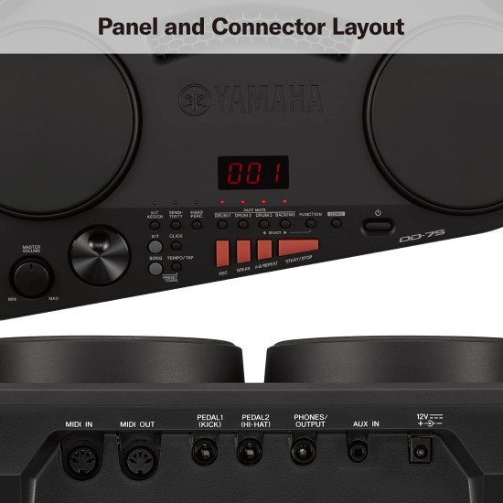 YAMAHA DD-75 Portable Digital Drums, Black