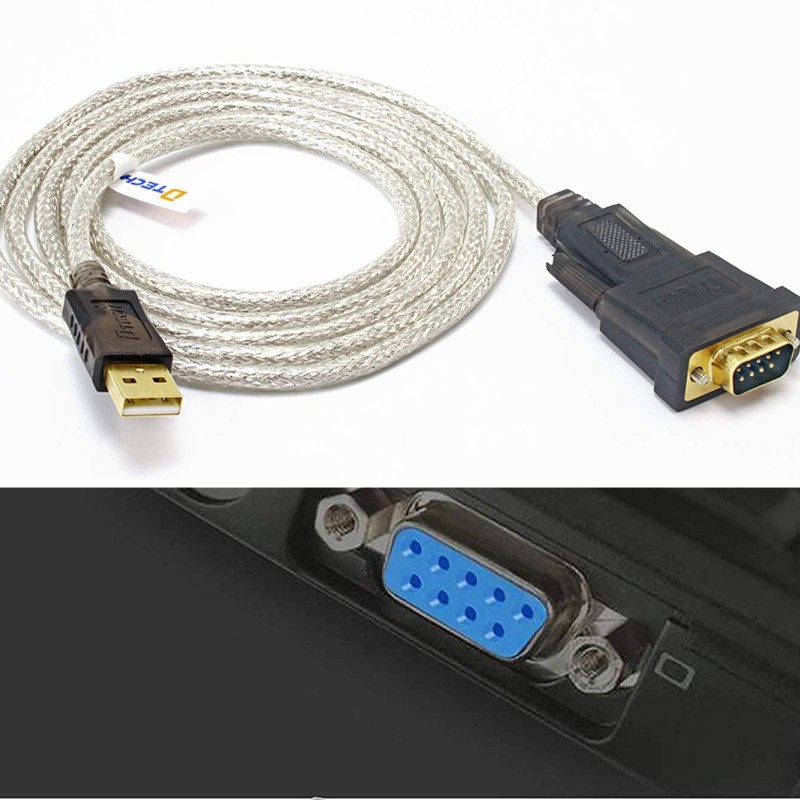 DTECH 6 Feet Serial Cable USB to DB9 RS232 Port Adapter Supports Windows 10 8 7 Mac (1.8m) DTECH 6 Feet Serial Cable USB to DB9 RS232 Port Adapter Supports Windows 10 8 7 Mac (1.8m)