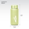 MILTON Aqua 500 Stainless Steel Water Bottle 500 ml, Single Walled, ISI Certified I Leak Proof Lid, Rust Proof I For School, Office, Gym I Light Green