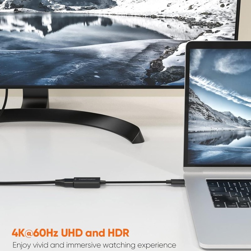 CableCreation USB C to HDMI Adapter 4K@60Hz with HDR, USB Type C to HDMI Converter, Thunderbolt Compatible with MacBook Pro, iPad Pro 2020, Surface Go, XPS 13, Yoga 910, Galaxy S10 or Dex to TV, Monitor, Projector, Black CableCreation USB C to HDMI Adapter 4K@60Hz with HDR, USB Type C to HDMI Converter, Thunderbolt Compatible with MacBook Pro, iPad Pro 2020, Surface Go, XPS 13, Yoga 910, Galaxy S10 or Dex to TV, Monitor, Projector, Black