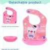 BabyGo Silicone Baby Bibs | Adjustable Neckline Feeding Apron Bibs, Detachable, Waterproof, Washable, BPA-Free & Reusable Soft Silicone Bibs for Infants & Toddlers | Set of 3 BabyGo Silicone Baby Bibs | Adjustable Neckline Feeding Apron Bibs, Detachable, Waterproof, Washable, BPA-Free & Reusable Soft Silicone Bibs for Infants & Toddlers | Set of 3