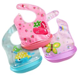 BabyGo Silicone Baby Bibs | Adjustable Neckline Feeding Apron Bibs, Detachable, Waterproof, Washable, BPA-Free & Reusable Soft Silicone Bibs for Infants & Toddlers | Set of 3 BabyGo Silicone Baby Bibs | Adjustable Neckline Feeding Apron Bibs, Detachable, Waterproof, Washable, BPA-Free & Reusable Soft Silicone Bibs for Infants & Toddlers | Set of 3