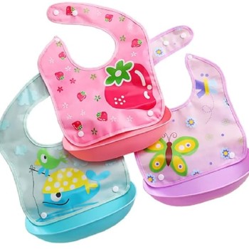 BabyGo Silicone Baby Bibs | Adjustable Neckline Feeding Apron Bibs, Detachable, Waterproof, Washable, BPA-Free & Reusable Soft Silicone Bibs for Infants & Toddlers | Set of 3 BabyGo Silicone Baby Bibs | Adjustable Neckline Feeding Apron Bibs, Detachable, Waterproof, Washable, BPA-Free & Reusable Soft Silicone Bibs for Infants & Toddlers | Set of 3