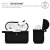 GRIPP Rubon Silicone Case with Carabiner for AirPods Pro (1st Generation), 360° Shock Protection, Precise Cutout, Wireless Charging Support, Durable & Stylish - Black