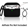 GRIPP Rubon Silicone Case with Carabiner for AirPods Pro (1st Generation), 360° Shock Protection, Precise Cutout, Wireless Charging Support, Durable & Stylish - Black
