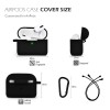 GRIPP Rubon Silicone Case with Carabiner for AirPods Pro (1st Generation), 360° Shock Protection, Precise Cutout, Wireless Charging Support, Durable & Stylish - Black