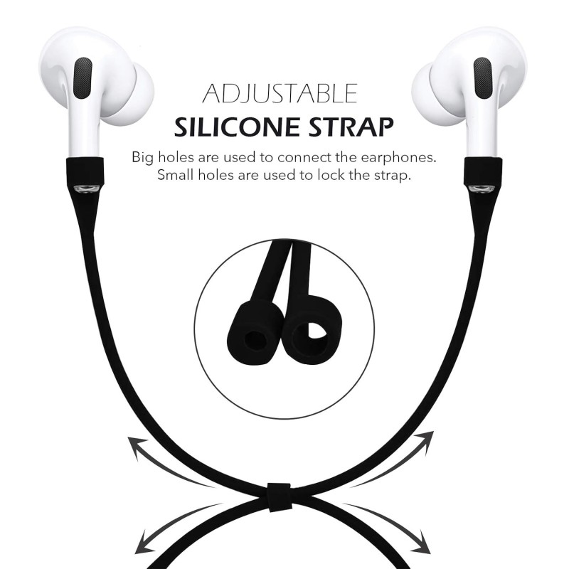 GRIPP Rubon Silicone Case with Carabiner for AirPods Pro (1st Generation), 360° Shock Protection, Precise Cutout, Wireless Charging Support, Durable & Stylish - Black