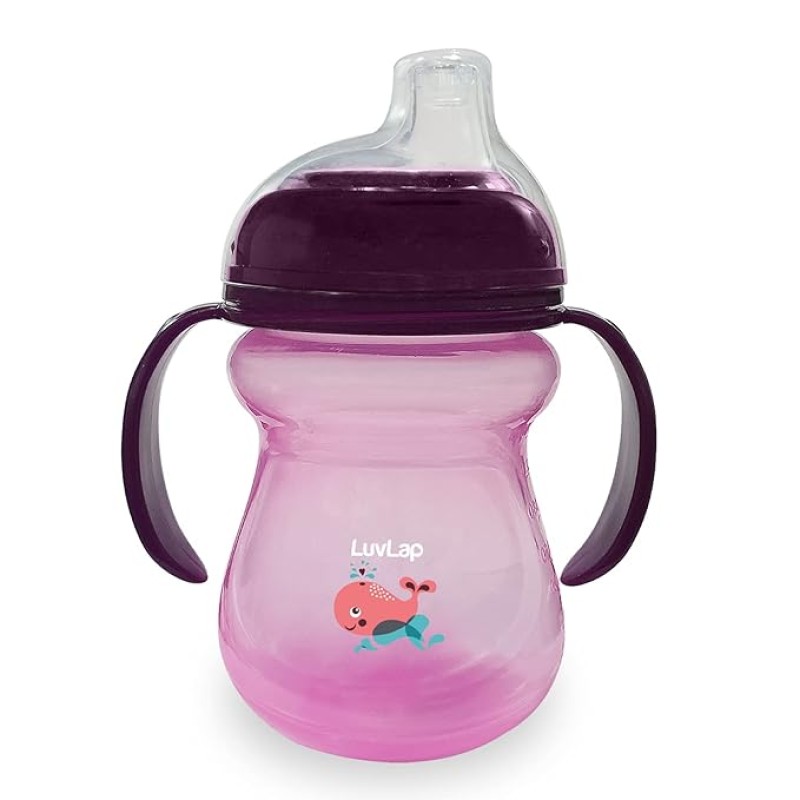 LuvLap Moby Little Spout Sipper for Infant/Toddler, 240ml, Anti-Spill Sippy Cup with Soft Silicone Spout BPA Free, 6m+ (Pink) LuvLap Moby Little Spout Sipper for Infant/Toddler, 240ml, Anti-Spill Sippy Cup with Soft Silicone Spout BPA Free, 6m+ (Pink)