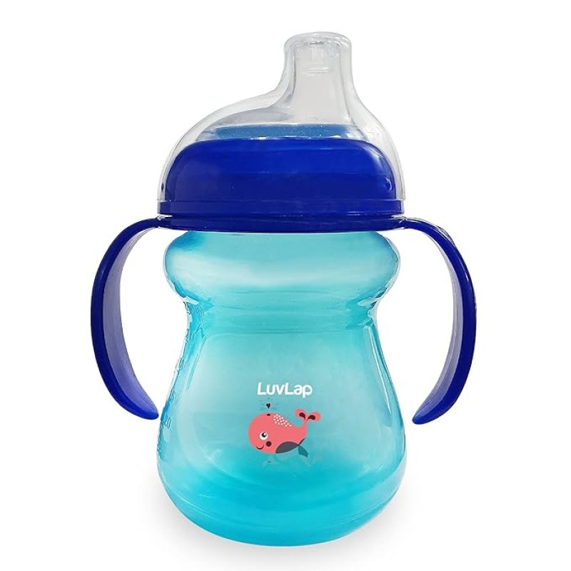 LuvLap Moby Little Spout Sipper for Infant/Toddler, 240ml, Anti-Spill Sippy Cup with Soft Silicone Spout BPA Free, 6m+ (Blue) LuvLap Moby Little Spout Sipper for Infant/Toddler, 240ml, Anti-Spill Sippy Cup with Soft Silicone Spout BPA Free, 6m+ (Blue)