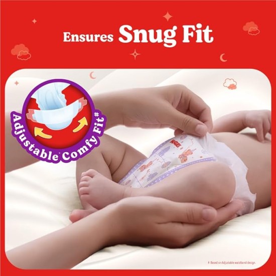 Huggies Complete Comfort Dry Tape Large (L) Size Baby Tape Diapers, Combo Pack of 2, 52 count per pack, 104 count, with 5 in 1 Comfort