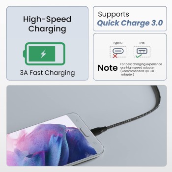 Ambrane Unbreakable 60W / 3A Fast Charging 1.5m Braided Micro USB Cable for Smartphones, Tablets, Laptops & Other Micro USB Devices, 480Mbps Data Sync, Quick Charge 3.0 (RCM15, Black) Ambrane Unbreakable 60W / 3A Fast Charging 1.5m Braided Micro USB Cable for Smartphones, Tablets, Laptops & Other Micro USB Devices, 480Mbps Data Sync, Quick Charge 3.0 (RCM15, Black)