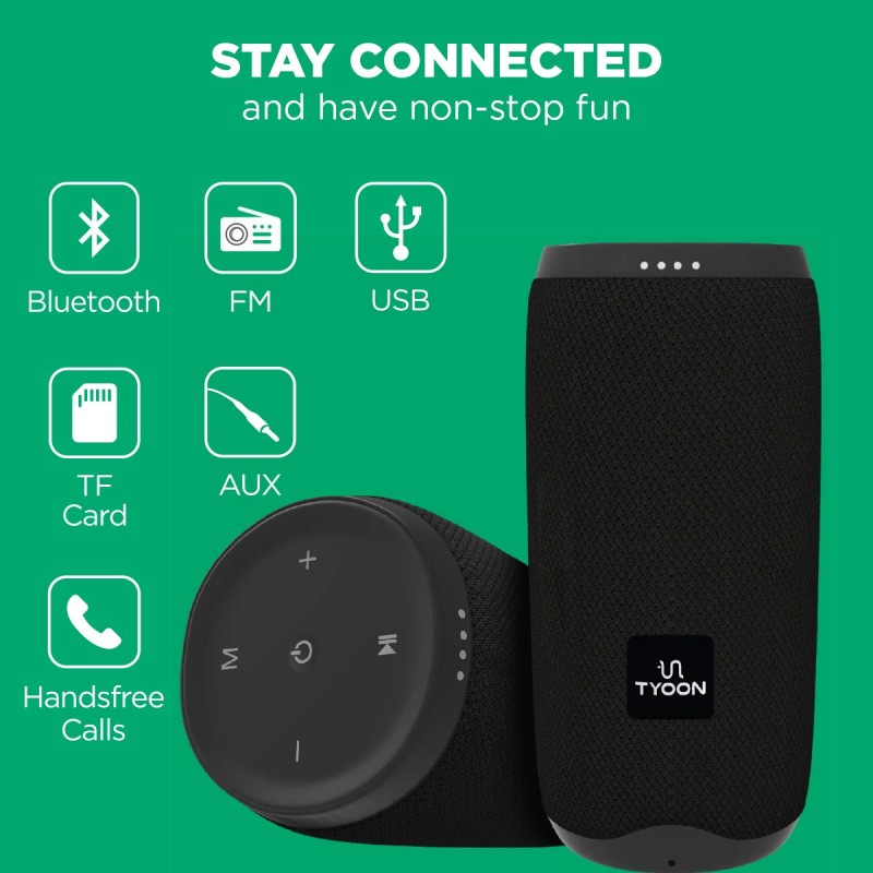 TYOON S22 16 Watt Wireless Bluetooth Portable Speaker (Black) TYOON S22 16 Watt Wireless Bluetooth Portable Speaker (Black)