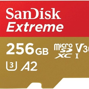 SanDisk 256GB Extreme MicroSDXC UHS-I Memory Card - C10, U3, V30, 4K, A2, Micro SD - SDSQXA1-256G-GN6MN