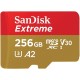 SanDisk 256GB Extreme MicroSDXC UHS-I Memory Card - C10, U3, V30, 4K, A2, Micro SD - SDSQXA1-256G-GN6MN