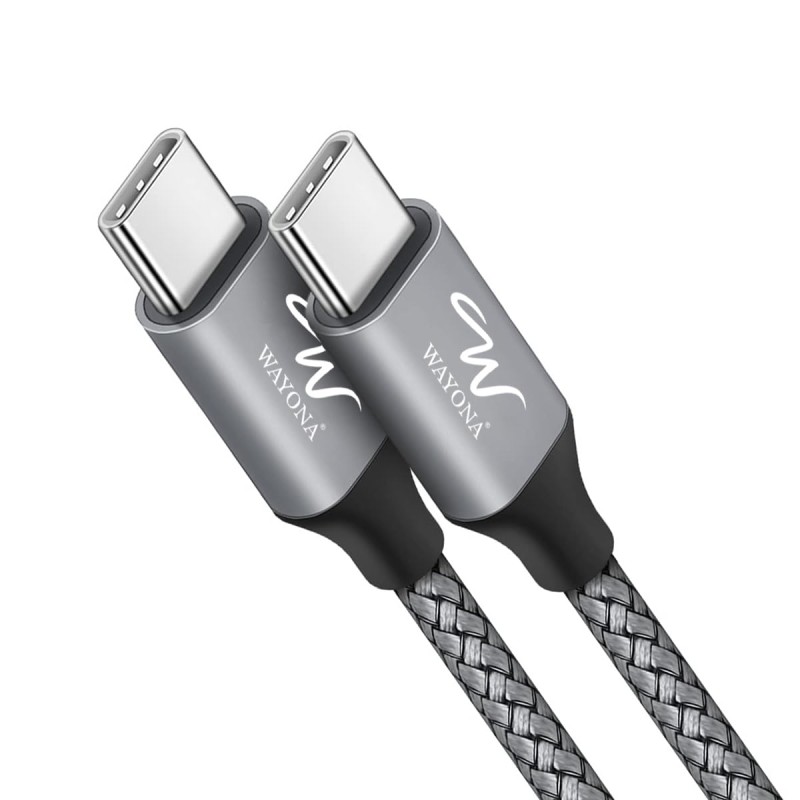 Wayona Type C To Type C Fast Charging Cable 65W/3.25A Usb C Nylon Braided Cord Compatible For Smartphone (Samsung Galaxy S22 S21 S20 Fe S10 M33 M51 M31 A73 A51 Note 20 10/Note 20 10 Plus) (1M, Grey) Wayona Type C To Type C Fast Charging Cable 65W/3.25A Usb C Nylon Braided Cord Compatible For Smartphone (Samsung Galaxy S22 S21 S20 Fe S10 M33 M51 M31 A73 A51 Note 20 10/Note 20 10 Plus) (1M, Grey)