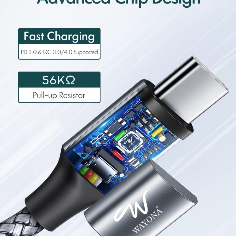 Wayona Type C To Type C Fast Charging Cable 65W/3.25A Usb C Nylon Braided Cord Compatible For Smartphone (Samsung Galaxy S22 S21 S20 Fe S10 M33 M51 M31 A73 A51 Note 20 10/Note 20 10 Plus) (1M, Grey) Wayona Type C To Type C Fast Charging Cable 65W/3.25A Usb C Nylon Braided Cord Compatible For Smartphone (Samsung Galaxy S22 S21 S20 Fe S10 M33 M51 M31 A73 A51 Note 20 10/Note 20 10 Plus) (1M, Grey)