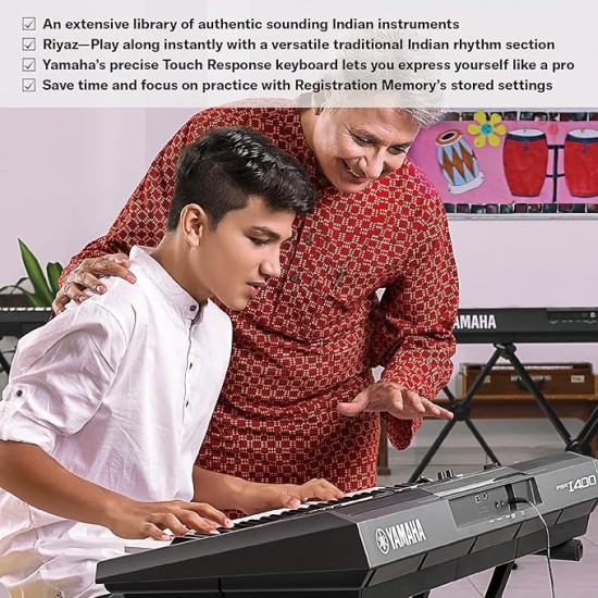 Yamaha PSR-I400 61-Key Portable Keyboard, Metallic Dark Grey