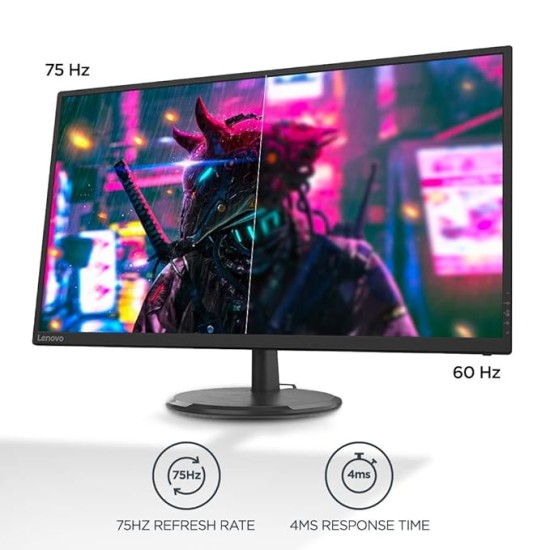 Lenovo - D32Q-20 D-Series 31.5 Inch (80Cm) 2K Qhd2560 X 1440 Pixels, Ips Monitor | 1.07 Billion Colors, 75Hz, 4Ms, Amd Freesync, Hdmi, Dp, Tilt, Vesa Wall Mount, Tuv Certified Eye Comfort, Raven Black