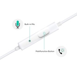 Oppo Mh319 Wired On Ear Headphones with Mic (White)