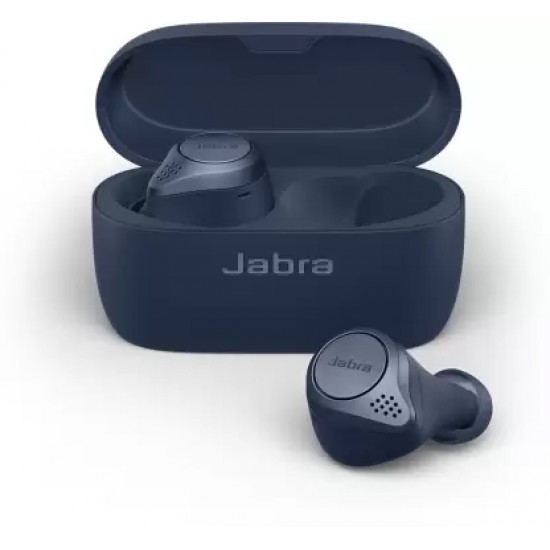 Jabra Elite Active 75t Active Noise Cancellation enabled Bluetooth Headset  (Navy, True Wireless)