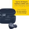 Jabra Elite Active 75t Active Noise Cancellation enabled Bluetooth Headset  (Navy, True Wireless)