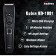 Kubra KB-1001 USB Fast charging, 90 min runtime, Adjustable 38 Length Setting, Ultra Sleek Beard Trimmer for Men (Black)