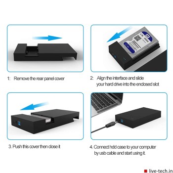 Live Tech 3.5/2.5 Inch SATA to USB 2.0 External Hard Drive Case for Laptop/Desktop/SSD HD (Hard Disk Not Included) (HDC05 USB 2.0) Live Tech 3.5/2.5 Inch SATA to USB 2.0 External Hard Drive Case for Laptop/Desktop/SSD HD (Hard Disk Not Included) (HDC05 USB 2.0)