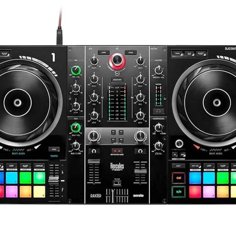 Hercules DJ Control Inpulse 500: 2-Deck USB DJ Mixer Controller For Serato DJ And DJUCED (Included), Black Hercules DJ Control Inpulse 500: 2-Deck USB DJ Mixer Controller For Serato DJ And DJUCED (Included), Black