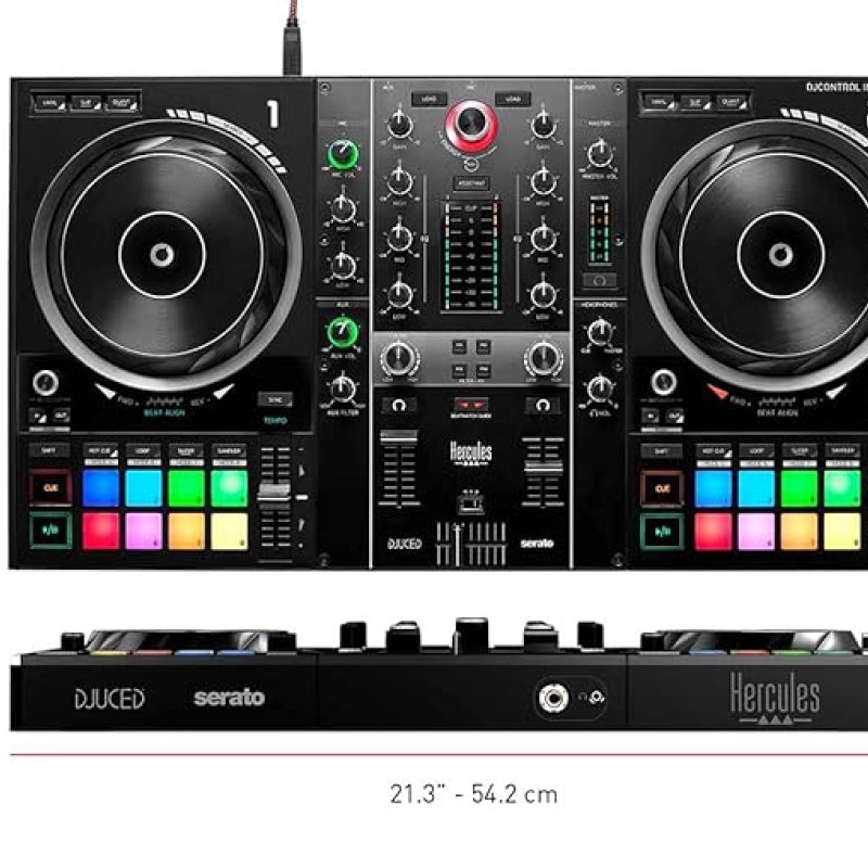 Hercules DJ Control Inpulse 500: 2-Deck USB DJ Mixer Controller For Serato DJ And DJUCED (Included), Black Hercules DJ Control Inpulse 500: 2-Deck USB DJ Mixer Controller For Serato DJ And DJUCED (Included), Black