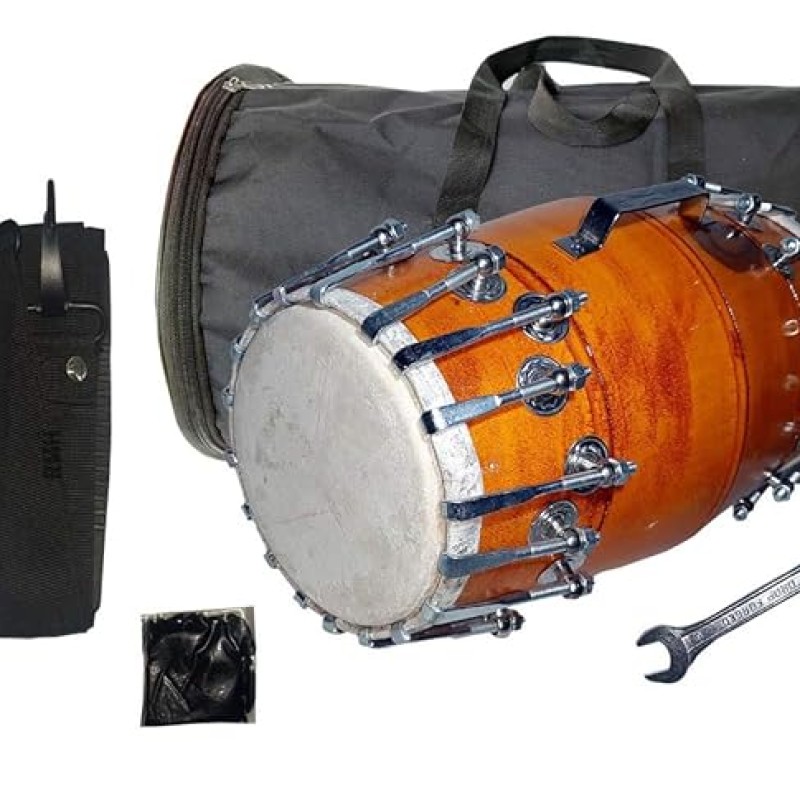 GT manufacturers Wood Dholak Musical Instrument Drum Nuts N Bolt With Tool Kit (Orange) GT manufacturers Wood Dholak Musical Instrument Drum Nuts N Bolt With Tool Kit (Orange)