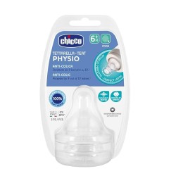 Chicco Teat Perfect 5 with Anti-Colic Effect, Nipple For Wide Neck Feeding Bottles, Food Flow, For Babies 5-6m+ (Pack of 2)
