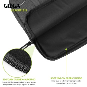 GIZGA essentials Laptop Bag Sleeve Case Cover Pouch for 15.6 Inch Laptop/MacBook, Office/College Laptop Bag for Men & Women, Side Handle, Multiple Pockets, Water Repellent, Shock Absorber, Grey GIZGA essentials Laptop Bag Sleeve Case Cover Pouch for 15.6 Inch Laptop/MacBook, Office/College Laptop Bag for Men & Women, Side Handle, Multiple Pockets, Water Repellent, Shock Absorber, Grey