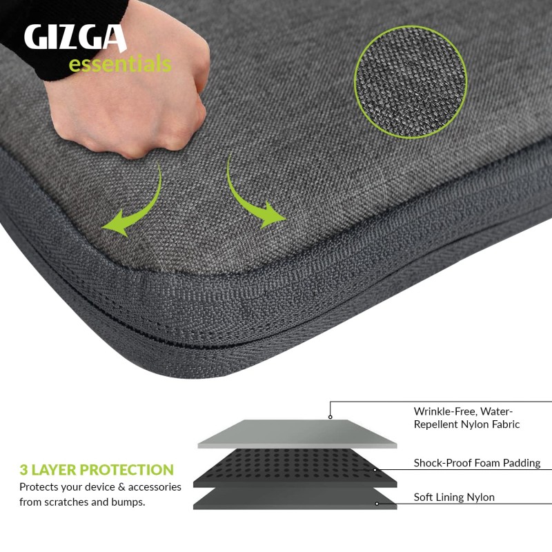 AirCase Gizga Essentials Laptop Bag Sleeve Case Cover Pouch for 14.1 Inch Laptop/MacBook,Office/College Laptop Bag for Men and Women,Side Handle,Multiple Pockets,Water Repellent,Shock Absorber,Grey