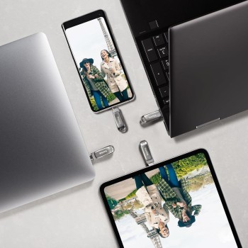 SanDisk 64GB Ultra Dual Drive Luxe Type USB C Flash Drive (5Y - SDDDC4-064G-I35, Silver)