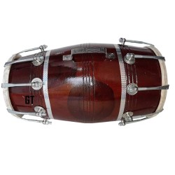 GT manufacturers Wood Dholak Musical Instrument Drum Nuts N Bolt Dholak-Brown