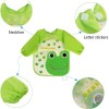 BabyGo Washable 3 Pcs Long Sleeve Bibs, Waterproof Baby Bibs, Toddler Sleeved Bib, Baby Smock for Eating Feeding, 6-24 Months (Multicolor)