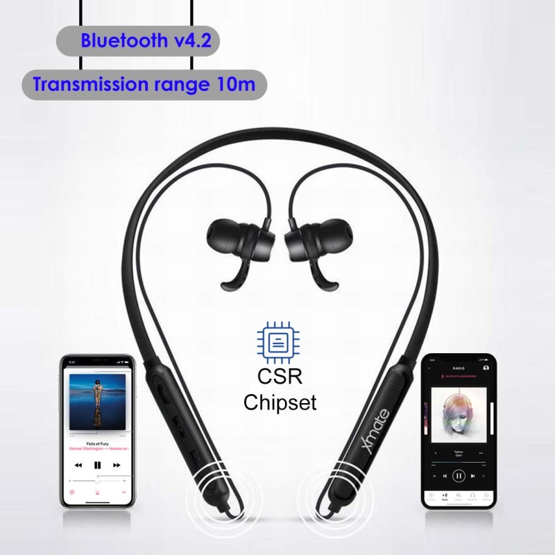 Xmate Mana in-Ear Wireless Bluetooth Headphones with High Bass & Mic - (Black) + Xmate Force Car Aux Cable Stereo 3.5 mm Male to Male Gold Plated Nylon Braided Aux Audio Cable Stere Xmate Mana in-Ear Wireless Bluetooth Headphones with High Bass & Mic - (Black) + Xmate Force Car Aux Cable Stereo 3.5 mm Male to Male Gold Plated Nylon Braided Aux Audio Cable Stere