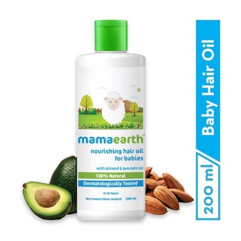 Mamaearth Nourishing Baby Hair Oil, with Almond & Avocado Oil - 200 ml, 1 piece
