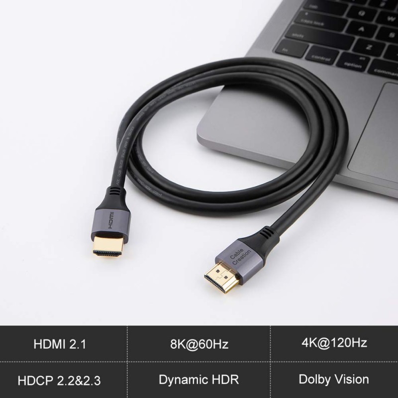 8K HDMI Cable 6.6 Feet, CableCreation Ultra High Speed HDMI to HDMI Cable 48Gbps, 8K@60Hz 4K@120Hz, HDCP 2.2, eARC Compatible with PS5, PS4, Xbox One/Xbox Series X, QLED TV, Roku TV, DVD, Projector, Gray 8K HDMI Cable 6.6 Feet, CableCreation Ultra High Speed HDMI to HDMI Cable 48Gbps, 8K@60Hz 4K@120Hz, HDCP 2.2, eARC Compatible with PS5, PS4, Xbox One/Xbox Series X, QLED TV, Roku TV, DVD, Projector, Gray