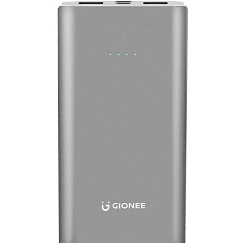 Gionee 10000mAh Li-Polymer Slim Design Power Bank with Power Indicators and 2 Output Ports (Fast Charging, 12W) PB10K2 (Metallic Blue)