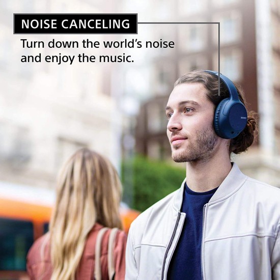 Sony WH-CH710N Active Noise Cancelling Wireless Headphones Bluetooth Over The Ear Headset with Mic for Phone-Call, 35Hrs Battery Life, Aux, Quick Charge and Google Assistant Support for Mobiles