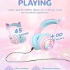 iClever BTH13 Bluetooth Kids Headphones with Mic, Over Ear Headphone Wireless Cat Ear Headphones for Girls Birthday Gift Safe Volume Limited, 45H Playtime Portable Headset for Tablet/PC, Pink