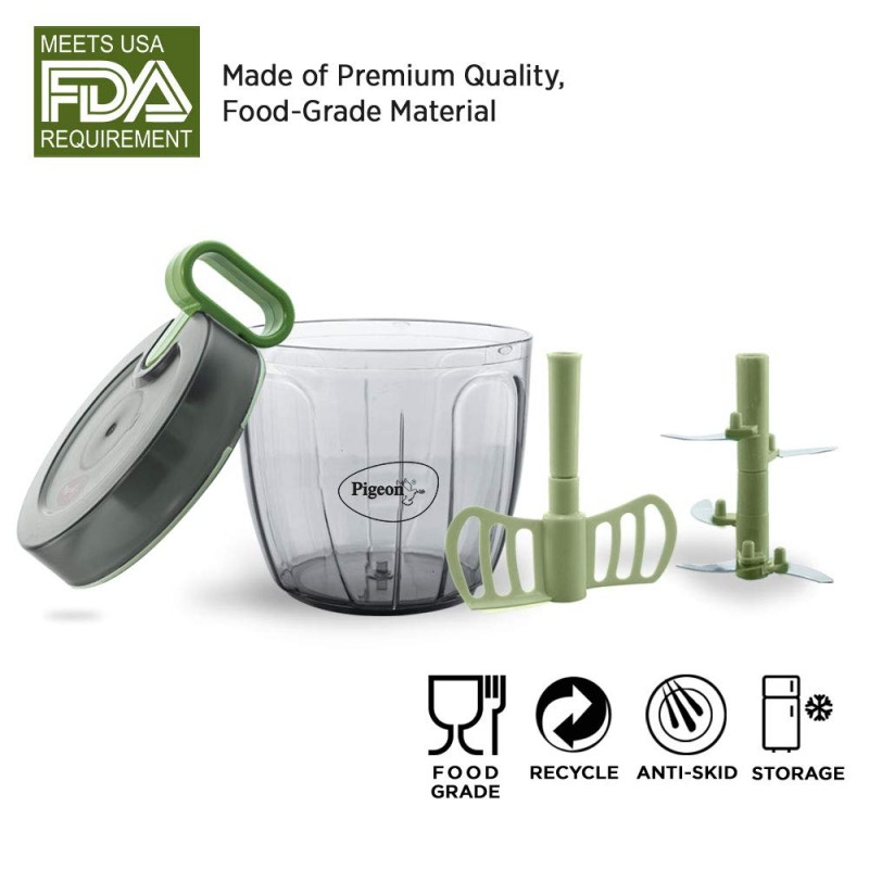 Pigeon Handy Chopper Pro XL (900 ML) for Chopping, Mincing and Whisking with 5 Stainless Steel Blades and 1 Plastic Whisker (14517) Pigeon Handy Chopper Pro XL (900 ML) for Chopping, Mincing and Whisking with 5 Stainless Steel Blades and 1 Plastic Whisker (14517)