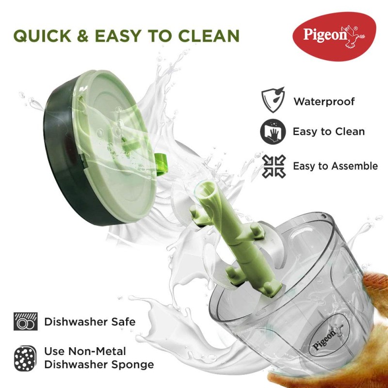 Pigeon Handy Chopper Pro XL (900 ML) for Chopping, Mincing and Whisking with 5 Stainless Steel Blades and 1 Plastic Whisker (14517) Pigeon Handy Chopper Pro XL (900 ML) for Chopping, Mincing and Whisking with 5 Stainless Steel Blades and 1 Plastic Whisker (14517)
