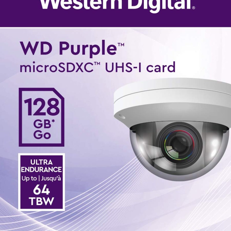 Western Digital WD Purple 128GB Surveillance and Security Camera Memory Card for CCTV & WiFi Cameras (WDD0128G1P0C) Western Digital WD Purple 128GB Surveillance and Security Camera Memory Card for CCTV & WiFi Cameras (WDD0128G1P0C)