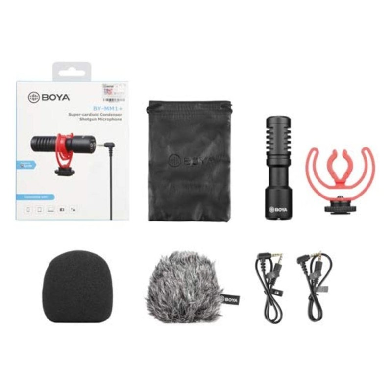 Boya by-Mm1+ Super-Cardioid Shotgun USB Microphone with Real Time Monitoring Compatible with iPhone/Android Smartphones,DSLR Cameras Camcorders for Live Streaming Audio Recording,Black Boya by-Mm1+ Super-Cardioid Shotgun USB Microphone with Real Time Monitoring Compatible with iPhone/Android Smartphones,DSLR Cameras Camcorders for Live Streaming Audio Recording,Black