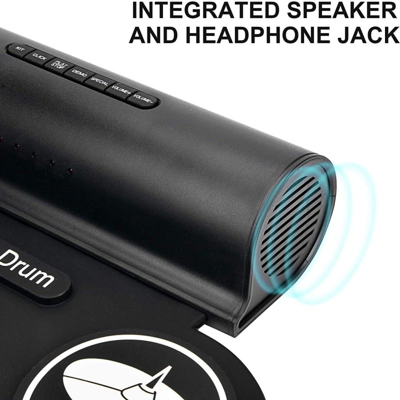 Powerpak G3001L-P Electronic Drum Kit Built-in Li-Battery 2000mAh Roll Up Drum Pad Portable Rechargeable Drum Kit with Headphone Jack Built-in Dual Speaker 2x Drum Pedals 2x Drum Sticks Powerpak G3001L-P Electronic Drum Kit Built-in Li-Battery 2000mAh Roll Up Drum Pad Portable Rechargeable Drum Kit with Headphone Jack Built-in Dual Speaker 2x Drum Pedals 2x Drum Sticks